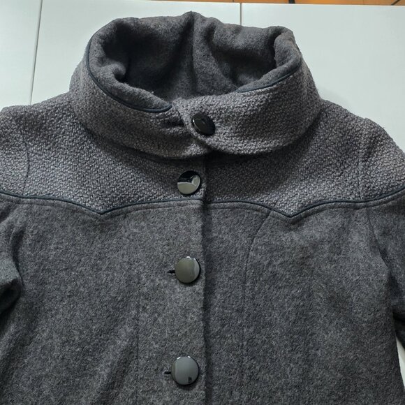 Annie 50 Cardigan Womens XL Gray Shawl Collar LS Burrons Wool Blend Retro Look - Picture 10 of 16